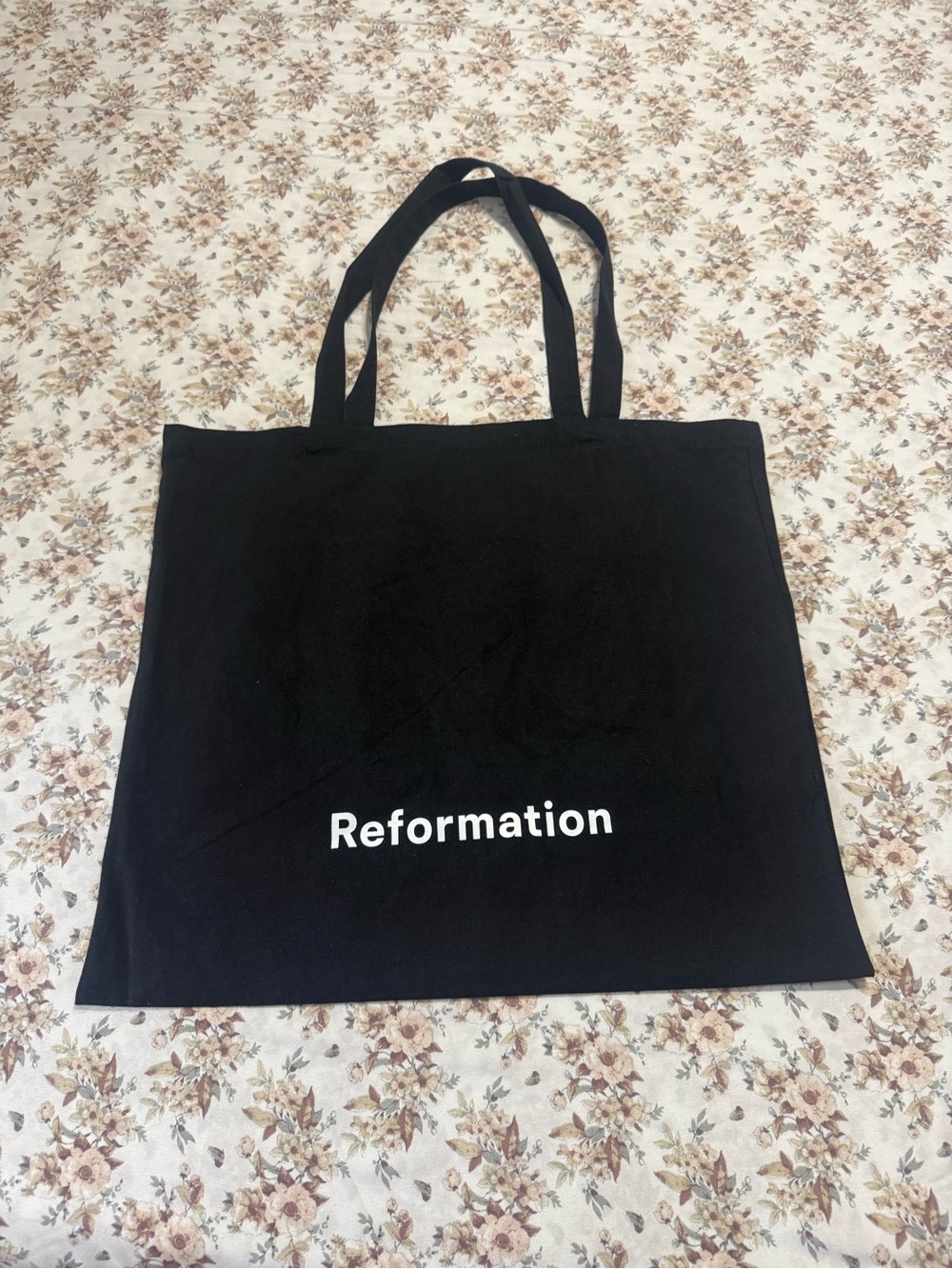 Reformation Black Tote with White Logo